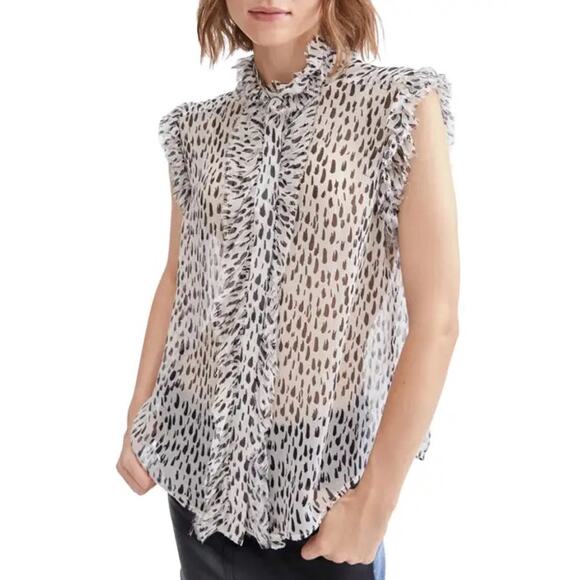 7 For All Mankind 100% Silk Sleeveless Blouse/S - Picture 1 of 6